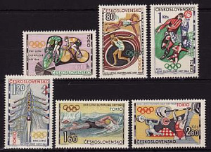 ЧССР, 1964, Летняя Олимпиада (II) Токио, Футбол, 6 марок